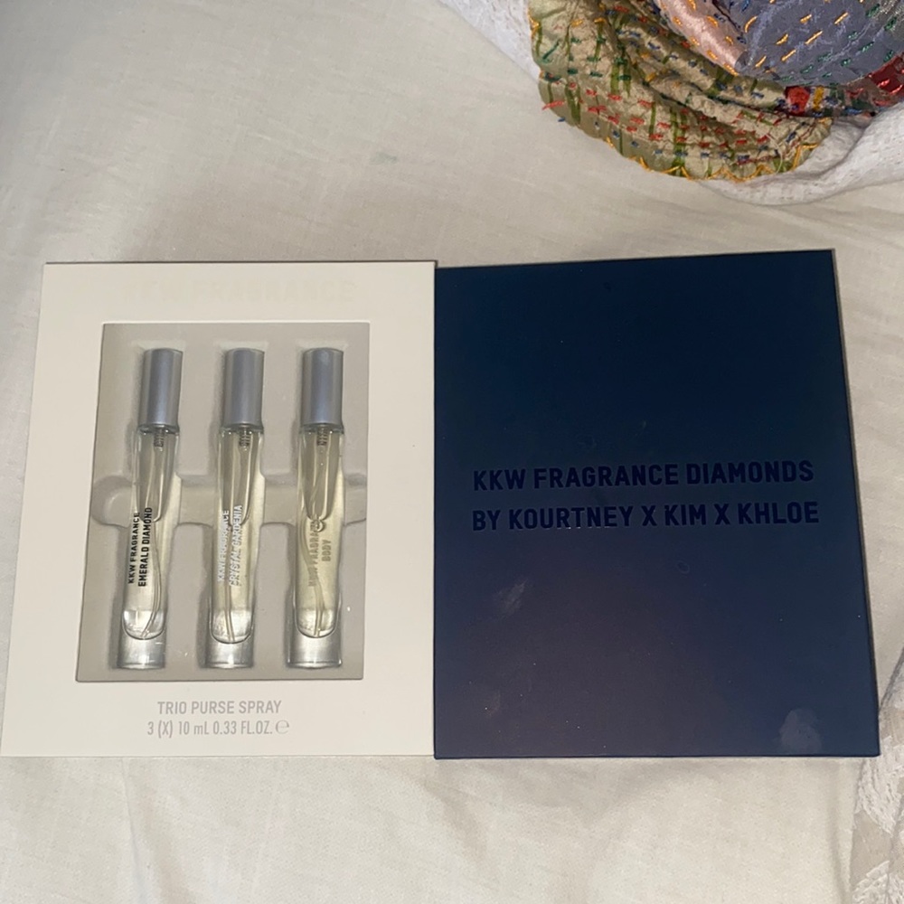 KKW Fragrance Trio spray & diamonds sapphire